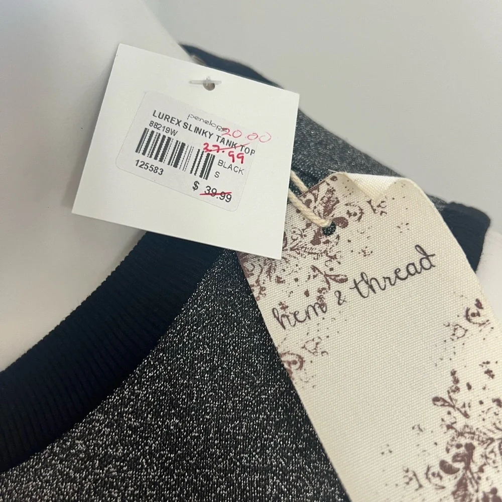 Hem & Thread Charcoal and Black shimmery Tank Top